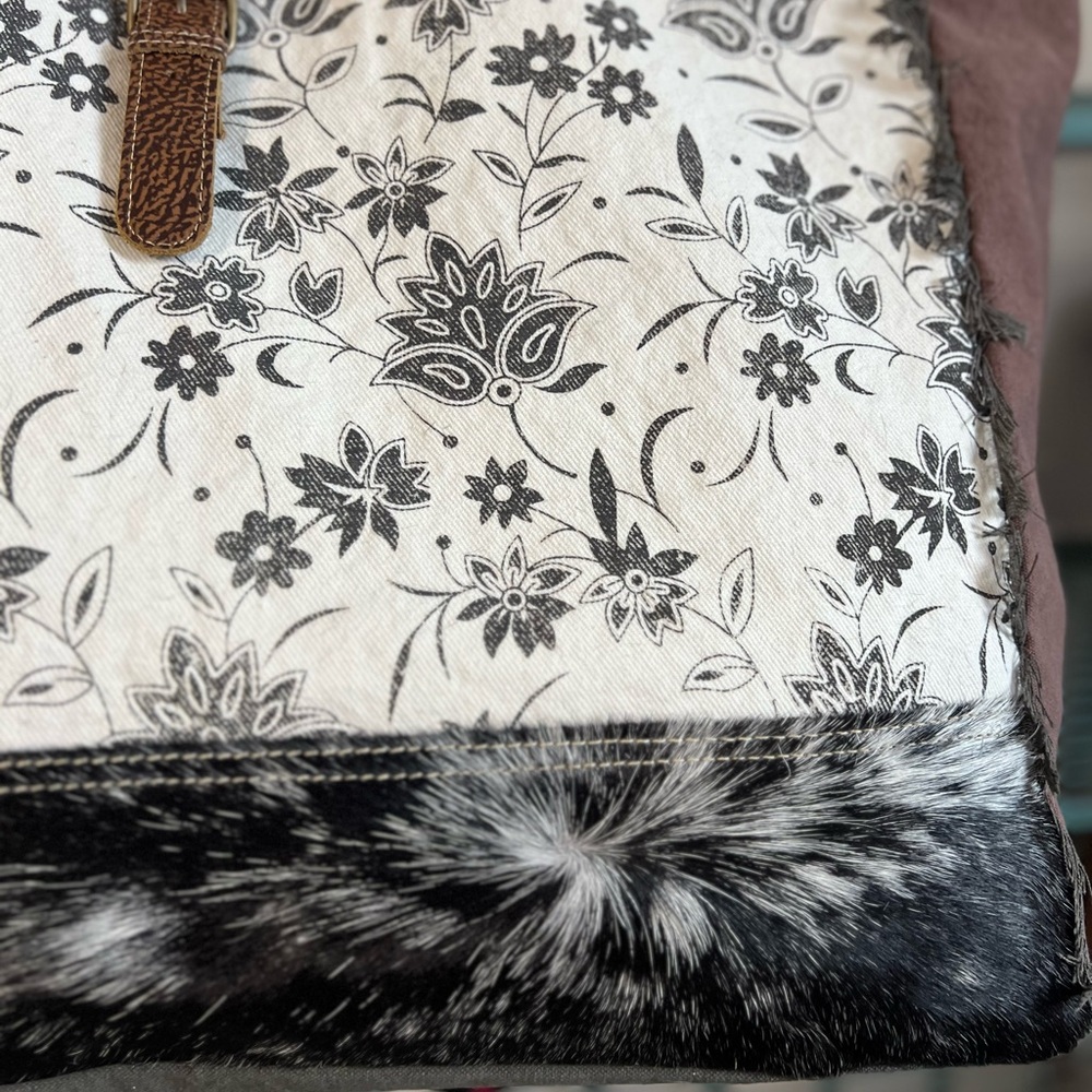 Myra Bag Floral Black and White Travel Tote - Picture 5 of 9